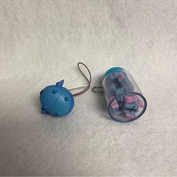 STITCH Tsum Tsum Charm & Bottle of Tiny Erasers Disney Japan - Picture 3 of 11